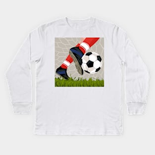 Soccer Player Kids Long Sleeve T-Shirt